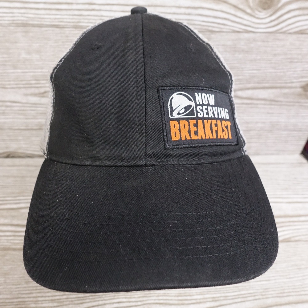 TACO BELL LOGO NOW SERVING BREAKFAST WORK EMPLOYEE SNAPBACK BASEBALL HAT CAP